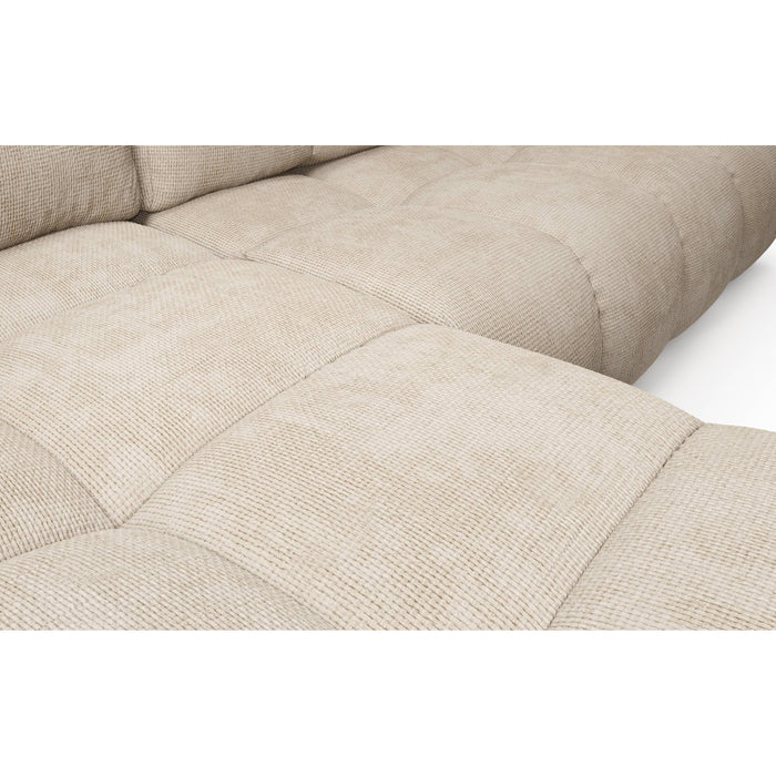 by fonQ Charme Hoekbank Links met Slaapfunctie - Chenille - Lichtbeige