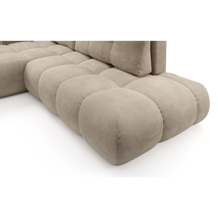 by fonQ Charme Hoekbank Links met Slaapfunctie - Chenille - Lichtbeige