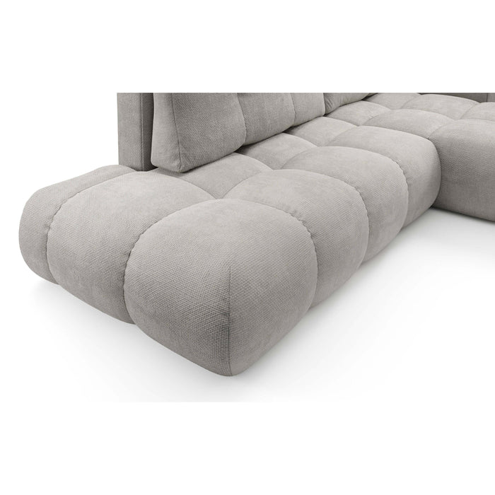 by fonQ Charme Hoekbank Rechts met Slaapfunctie - Chenille - Lichtgrijs