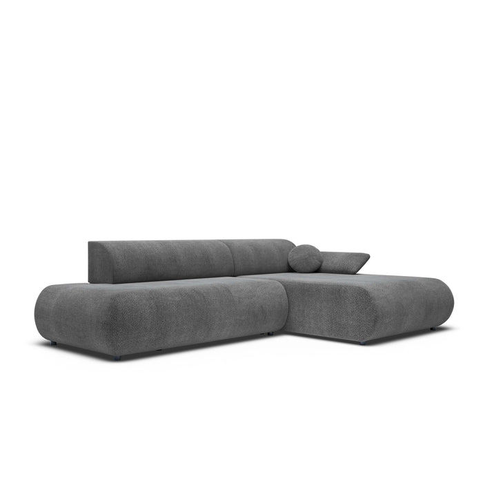 by fonQ Wisp Hoekbank met Chaise Longue Rechts met Slaapfunctie - Chenille - Antraciet