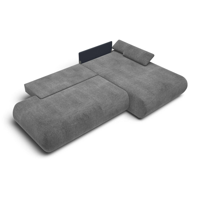 by fonQ Wisp Hoekbank met Chaise Longue Rechts met Slaapfunctie - Chenille - Antraciet