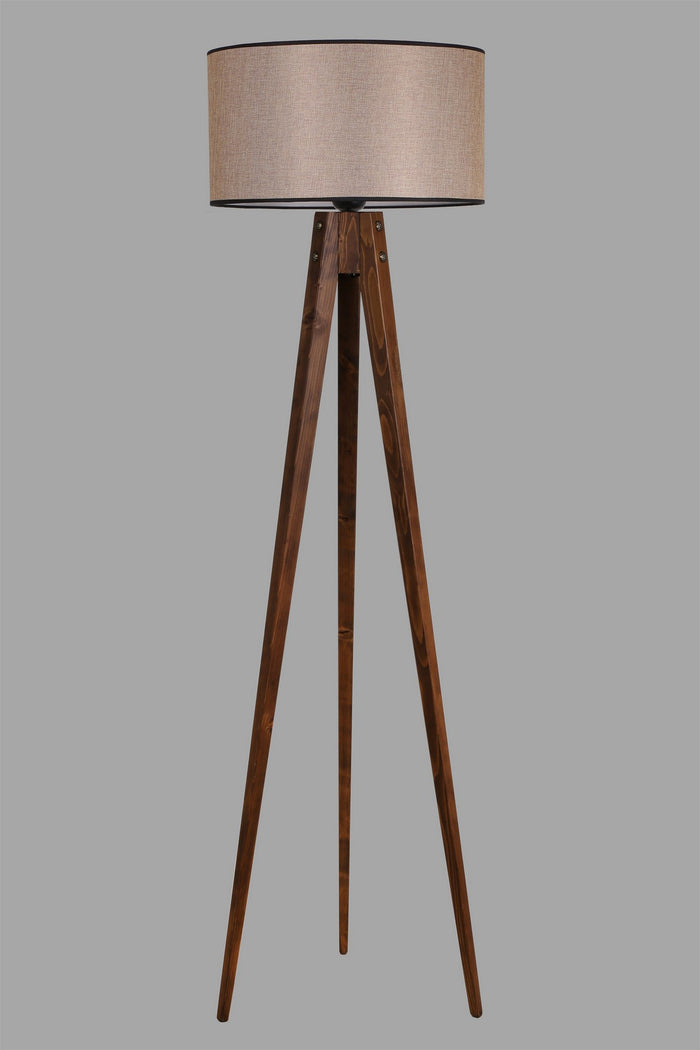 Giga Meubel - Vloerlamp Taupe|Walnoot - 45x45x153cm - Tripod