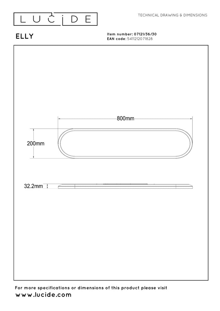 Lucide ELLY Plafonnière - Opaal