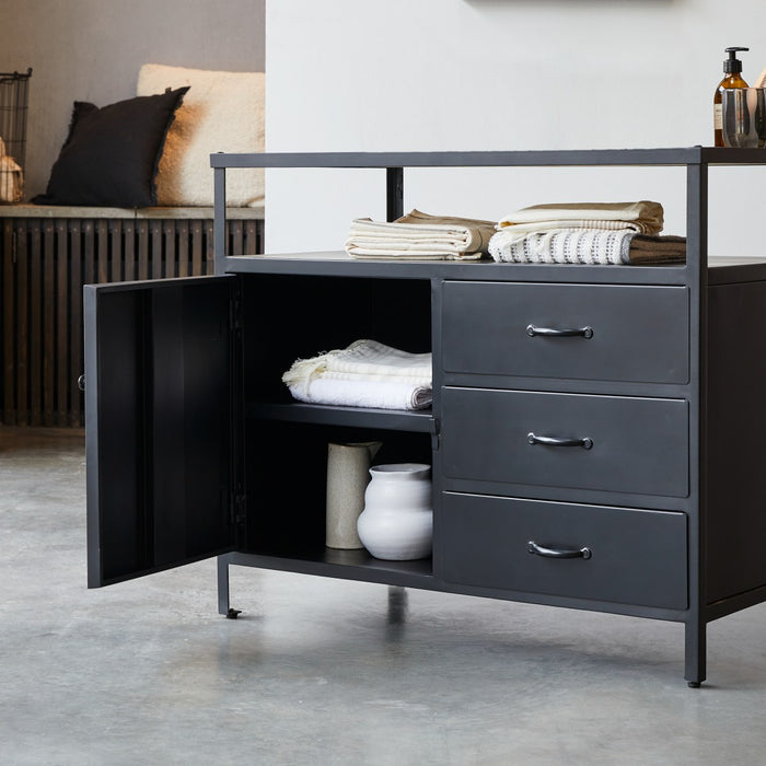 Tikamoon - Opbergmeubel in metaal en mangohout 95 Industriel