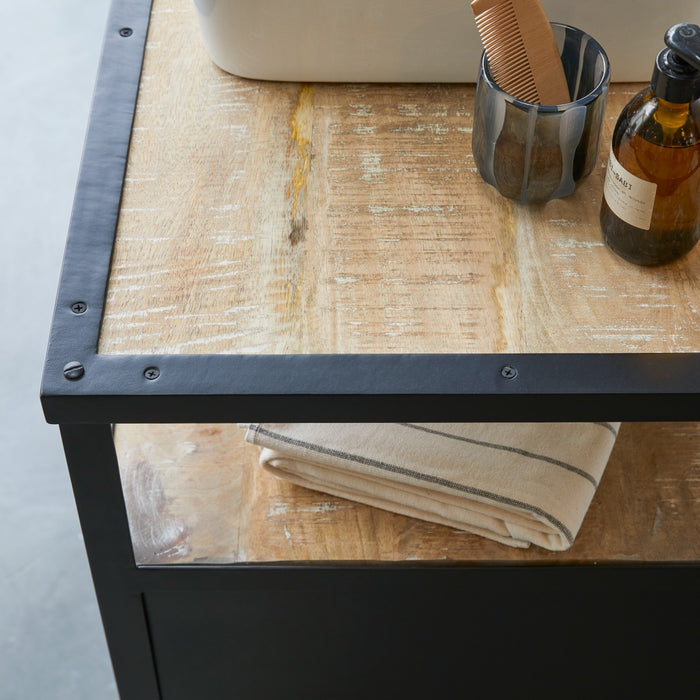 Tikamoon - Opbergmeubel in metaal en mangohout 95 Industriel