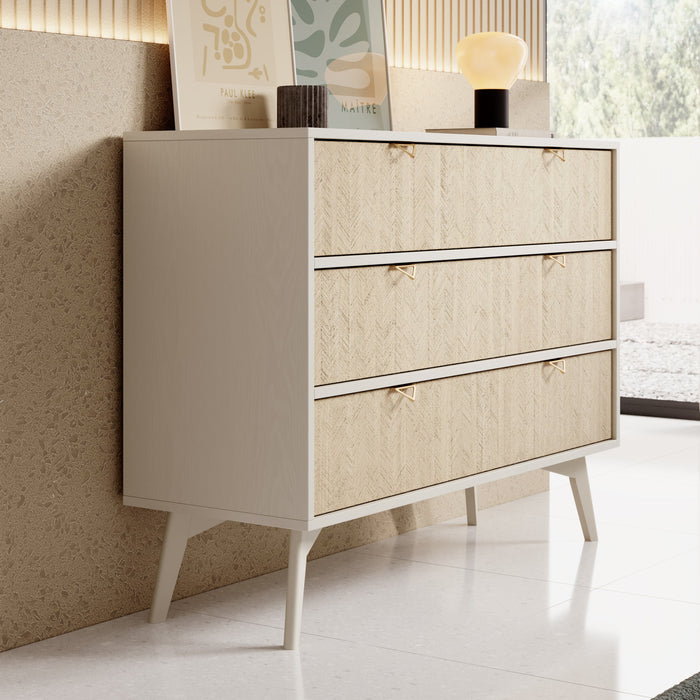 Meubella - Ladekast Essence - Beige - Licht eiken - 106 cm