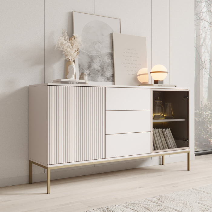 Meubella - Legend 2 - Dressoir - Beige - 153x39x83 cm