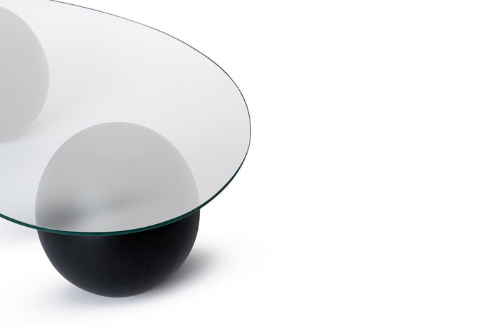 Giga Meubel - Salontafel Glas - Zwart kunststof - 117x60x30cm - Sphere