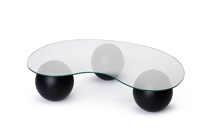 Giga Meubel - Salontafel Glas - Zwart kunststof - 117x60x30cm - Sphere