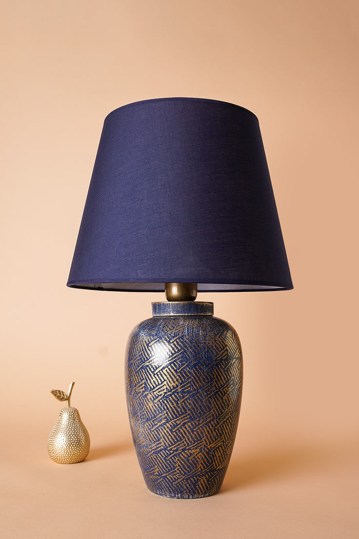 Giga Meubel - Tafellamp Blauw Keramiek - 32x32x53cm - Sungur