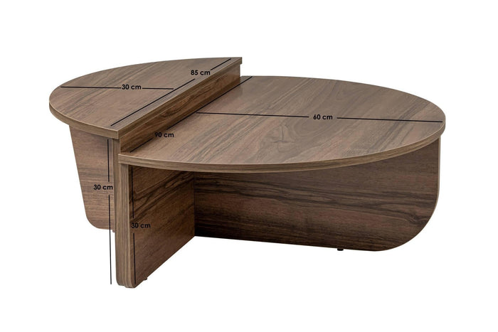 Giga Meubel - Salontafel Walnoot Hout - 90x90x35cm - Orion