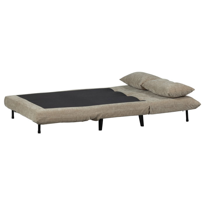 WOOOD Xem Slaapbank - 1-Persoons - Chenille stof - Naturel - 80x122x92