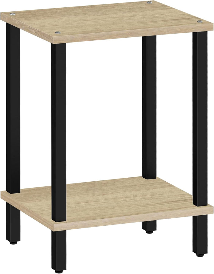 ACAZA Bijzettafel - Tafeltje - Warme eik - 38 x 30 x 55 cm (L x B x H) - Nachtkastje - Tafel Industrieel - Banktafel - Bijzettafels - Bijzettafel warme eik - Bijzettafel hout - Houten Bijzettafel