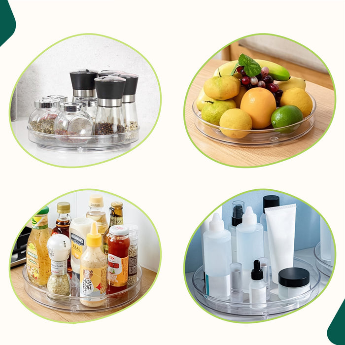 XIVADA Draaiplateau Suna - 23 & 27 cm - Rond - Transparant - Set van 2