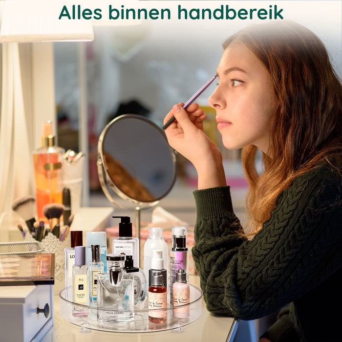 XIVADA Draaiplateau Suna - 23 & 27 cm - Rond - Transparant - Set van 2