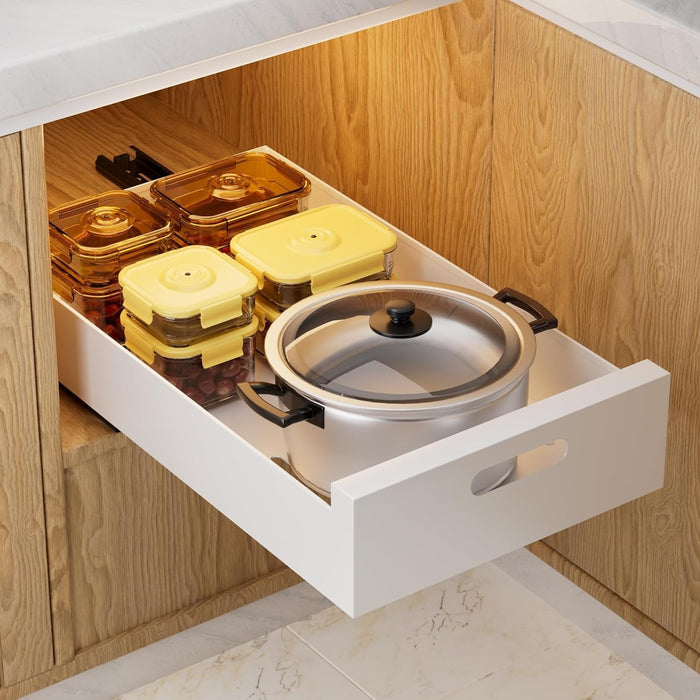 XIVADA Keukenkast organizer - Schuiflade - Aluminium - 35 cm - Wit