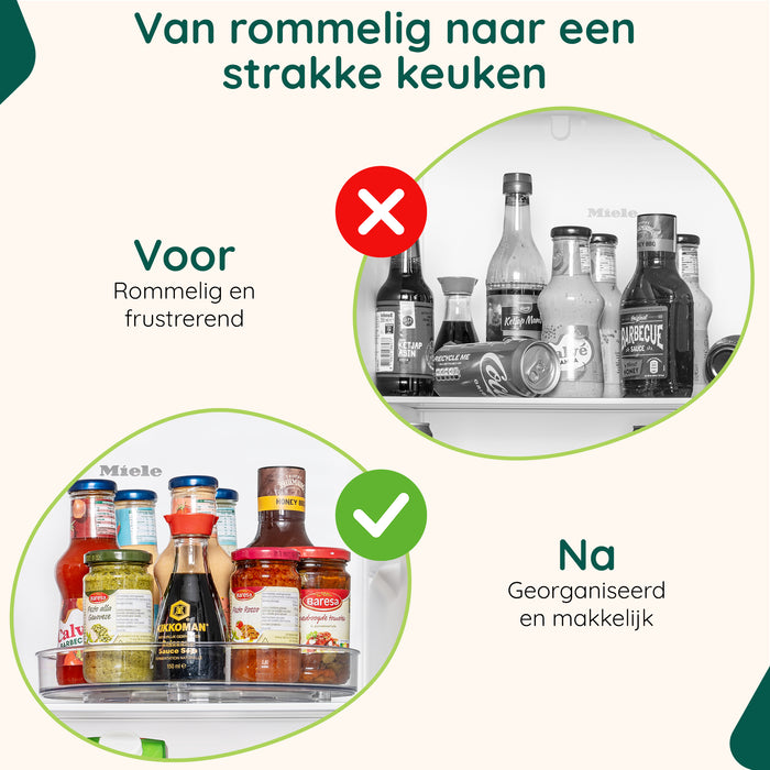 XIVADA Draaiplateau Suna - 27 cm - Lazy Suzan - Pet - Transparant