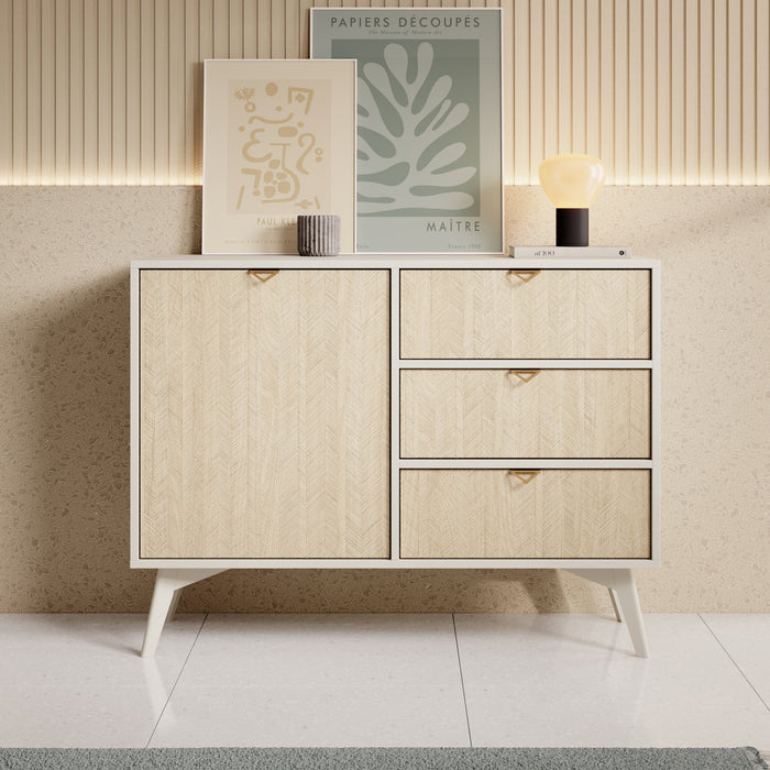 Meubella - Dressoir Essence - Beige - Licht eiken - 106 cm