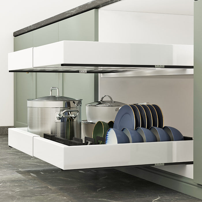 XIVADA Keukenorganizer - Schuiflade - Aluminium - Verstelbaar - Wit