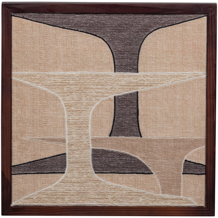 WOOOD Anno Wanddeco - Katoen|Hout - Naturel|Bruin - 90x60x10