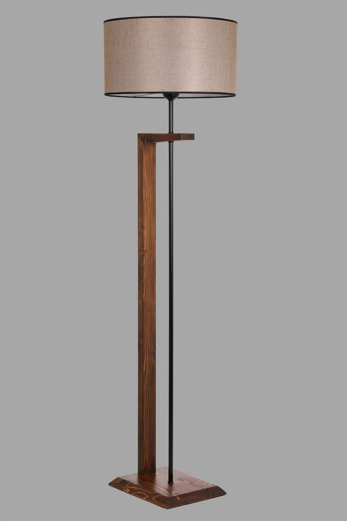 Giga Meubel - Vloerlamp Grijs|Walnoot - 45x45x163cm - Menekse