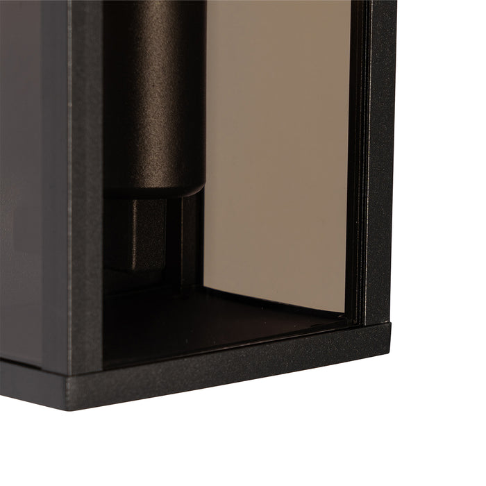 QAZQA Buiten wandlamp zwart met smoke glas 26 cm IP44 - Charlois