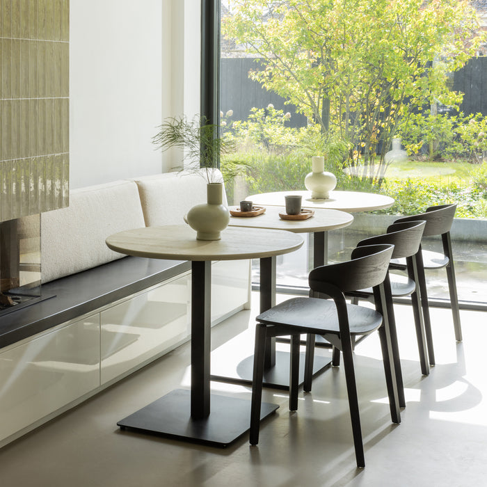 WOOOD Tablo Bistro Tafel Vingerlas - Eiken - Dakargrau - 80x68