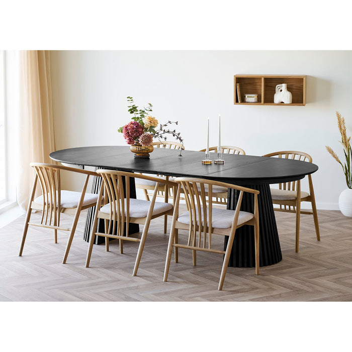 House Nordic Osaka Zwart Eiken Eettafel Uitschuifbaar Ø120 - 240 cm