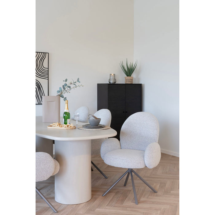 House Nordic Lana Zand Bouclé Eetkamerstoel Draaibaar