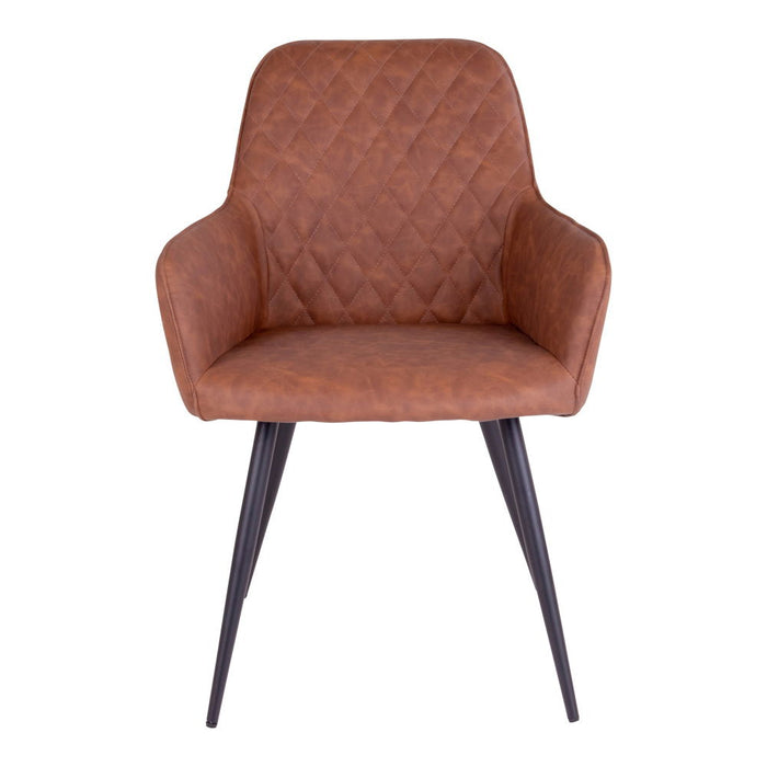 Harbo Dining Chair - Dining Chair in PU, vintage brown with black legs