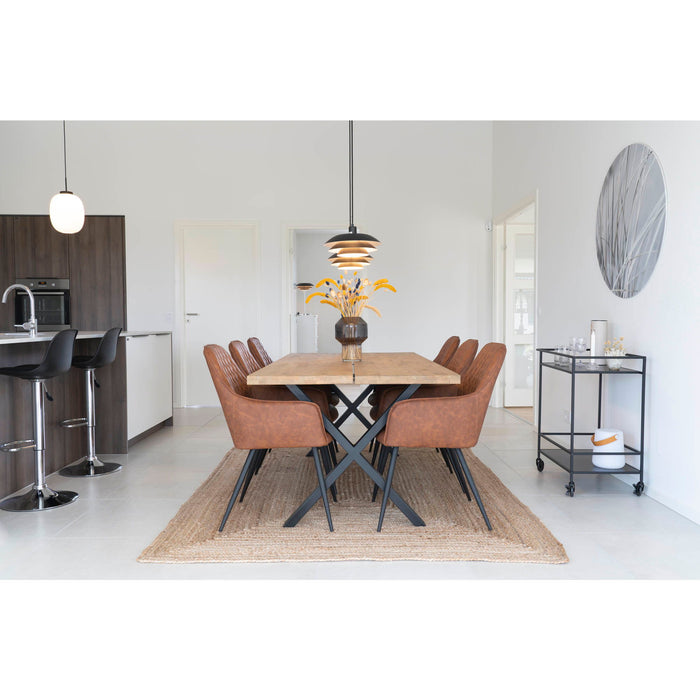 Harbo Dining Chair - Dining Chair in PU, vintage brown with black legs