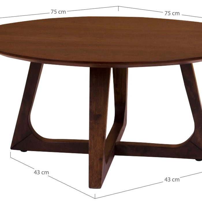 House Nordic Hellerup Ronde Salontafel Walnoot Ø75 cm