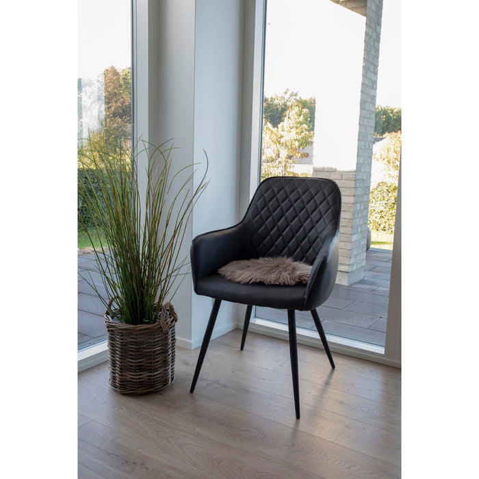Harbo Dining Chair - Dining Chair, PU leather, black, black legs