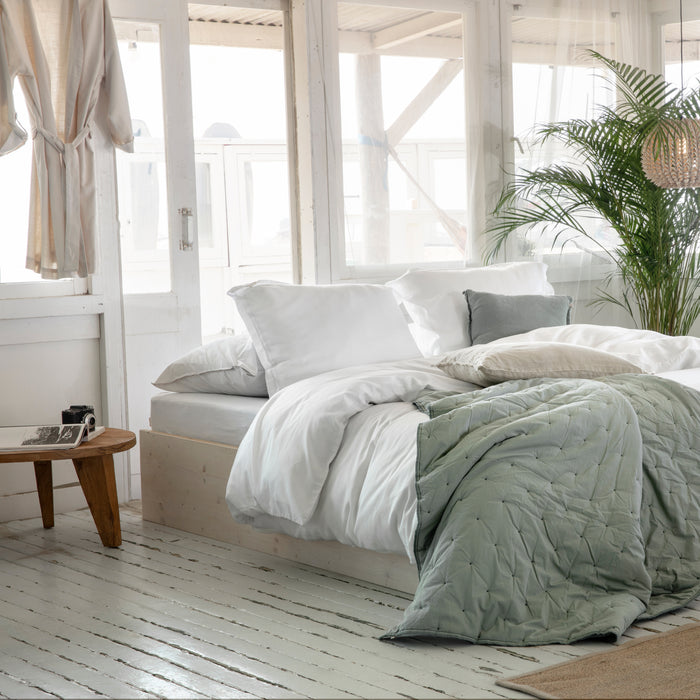 Walra Vintage Satin Dekbedovertrek 140 x 220 cm - Wit