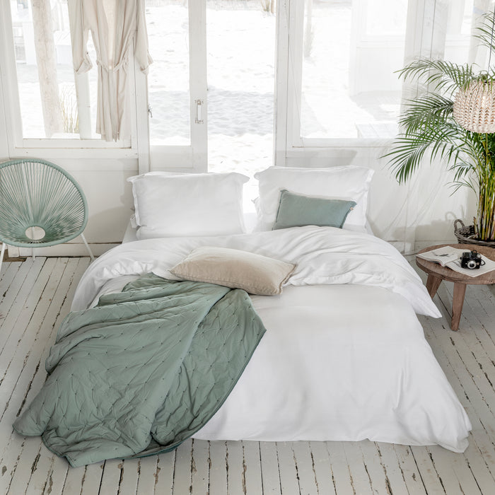 Walra Vintage Satin Dekbedovertrek 140 x 220 cm - Wit