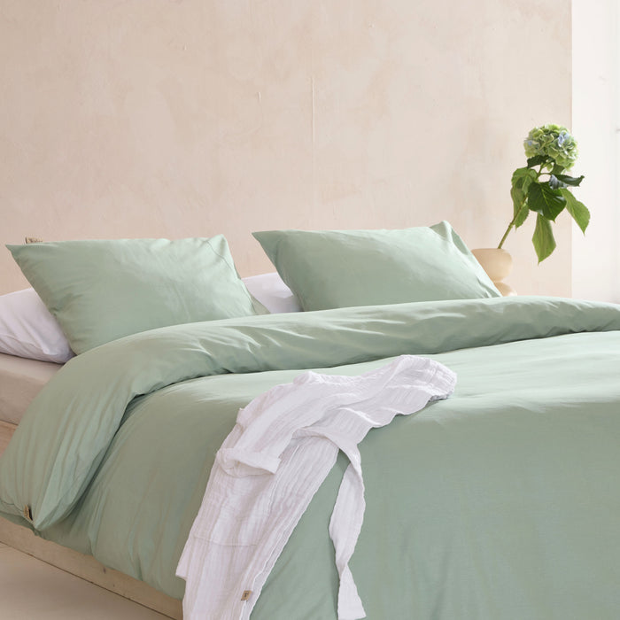 Walra Remade Uni Essence Dekbedovertrek 200 x 220 cm - Groen