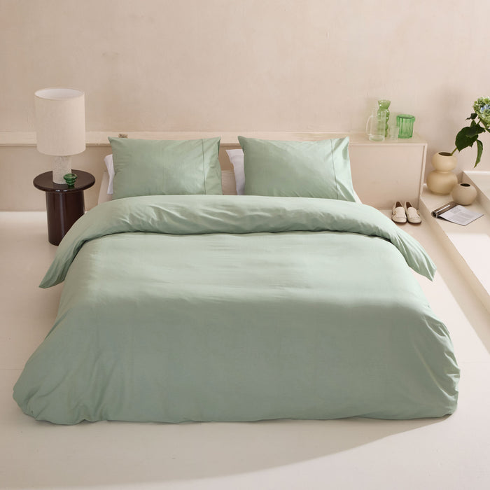 Walra Remade Uni Essence Dekbedovertrek 200 x 220 cm - Groen