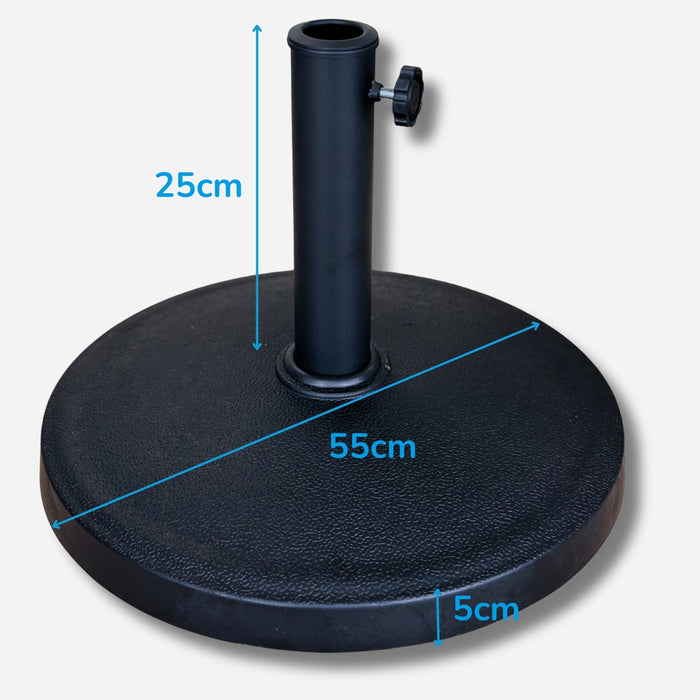 Parasolvoet rond - massief beton - 19kg