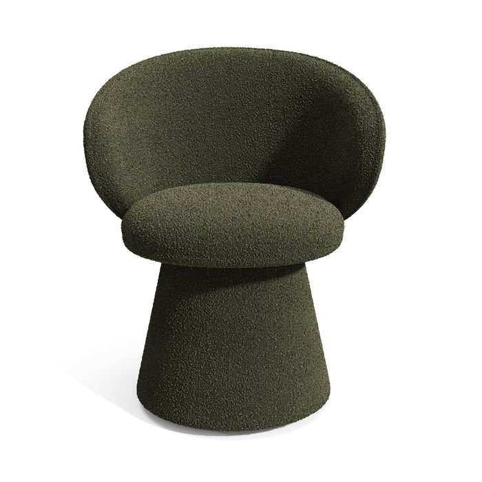 180° draaibare loungestoel in kaki bouclé