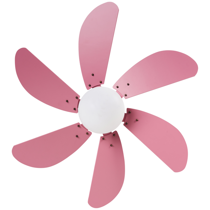 Beliani-LOGAR-Plafondventilator met lamp-Roze-Synthetisch materiaal