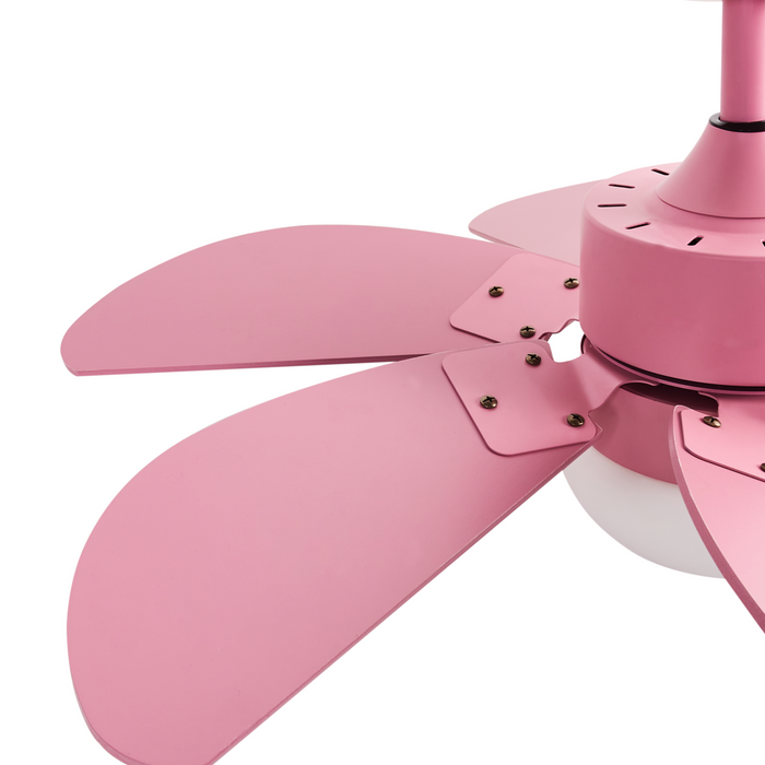 Beliani-LOGAR-Plafondventilator met lamp-Roze-Synthetisch materiaal