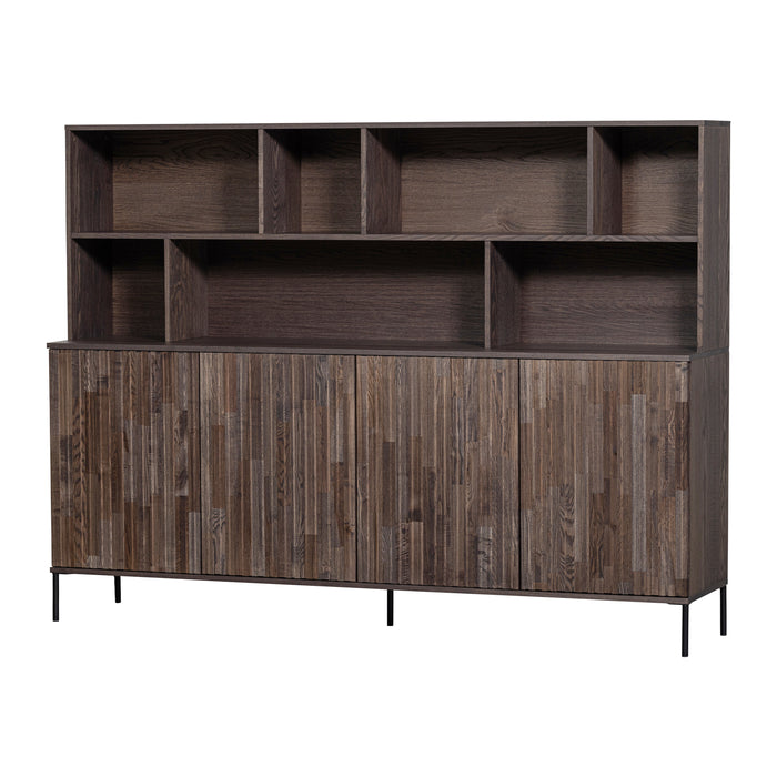WOOOD New Gravure Wandkast B 200 cm - Essen - Espresso
