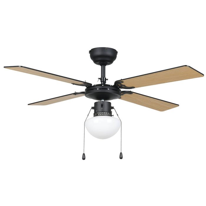 EGLO Fortaleza Plafondlamp met ventilator - AC E27 - Zwart|Hout