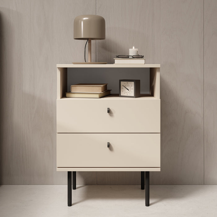 Meubella - Nachtkastje Hidde 2 - Beige - 50 cm