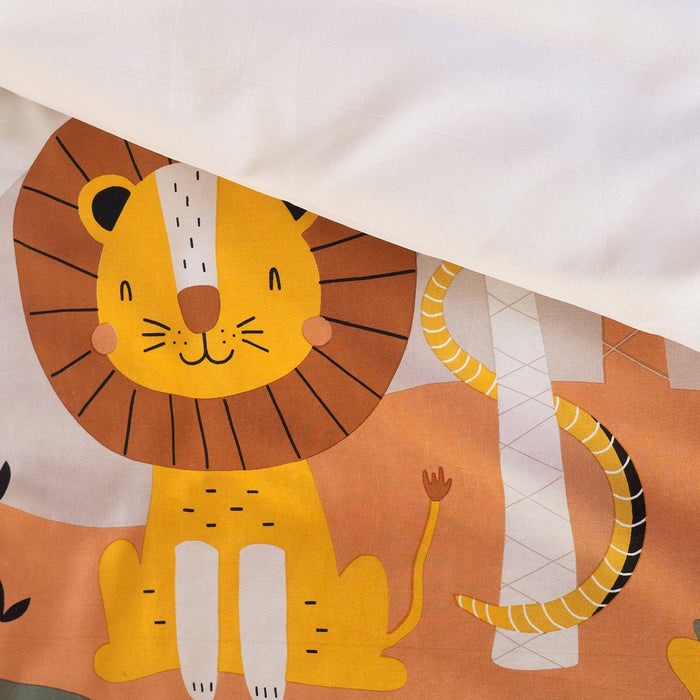 sweeek - Microvezel dekbedovertrek omkeerbaar bedrukt savanne 1 plaats