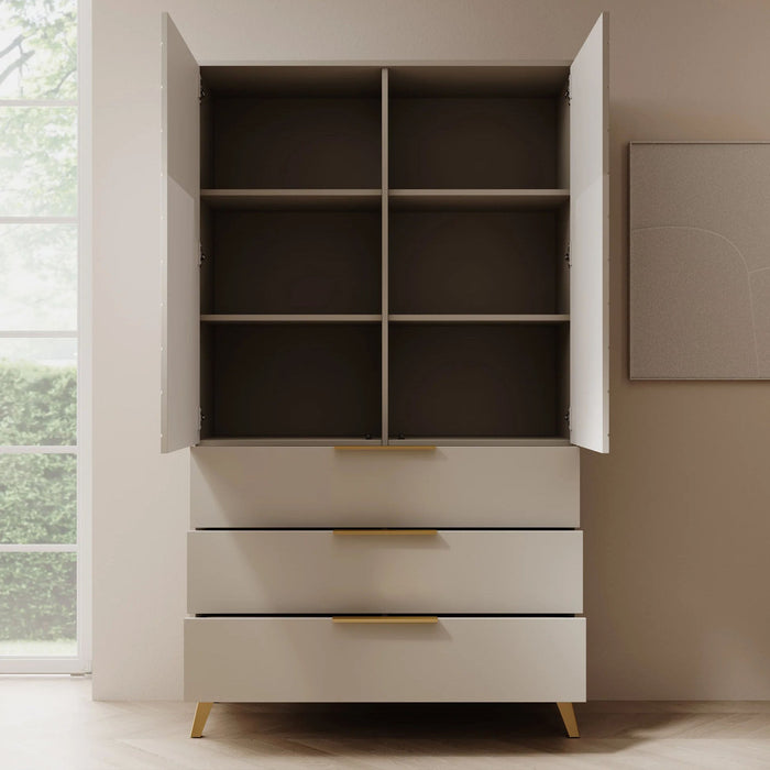 Meubella - Kledingkast Xiano - Beige - 103 cm