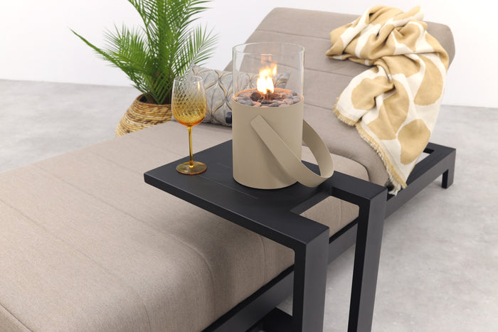 VDG Mexico ligbed 200x85 cm. + bijzettafel - Sunbrella|Taupe