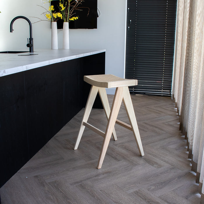 Giga Meubel - Barkruk Naturel - Rotan Zitting - Jules - Set van 2