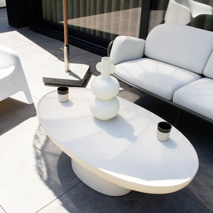 DÉJA Living - Loungetafel Beige - Ovaal - 120x65x39cm - Livinia