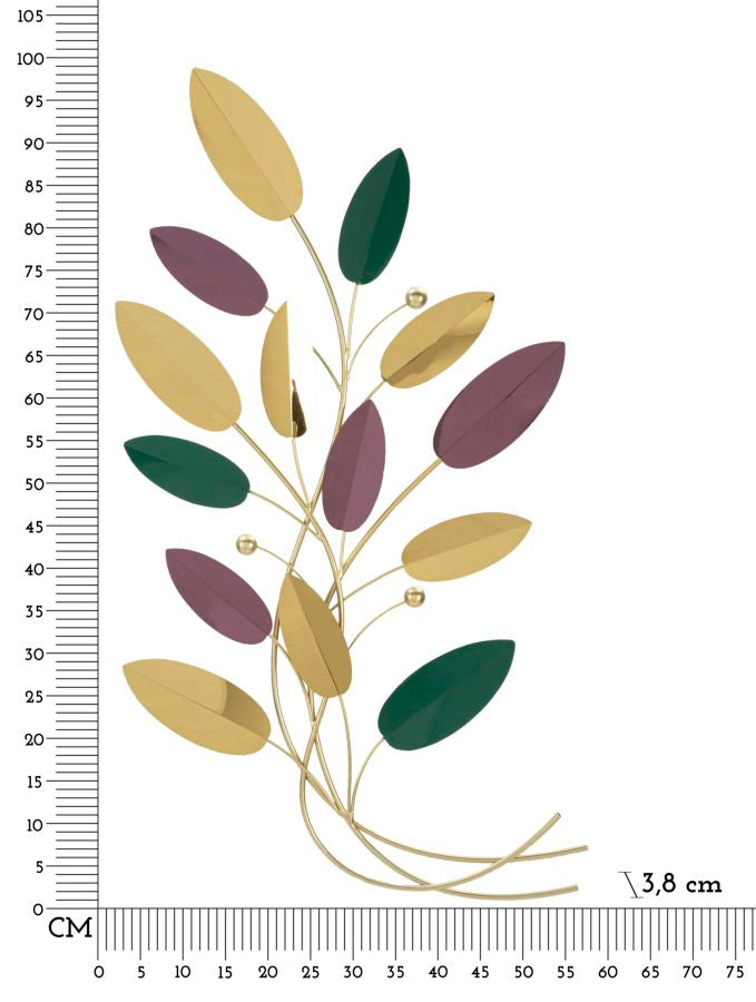 Decoratief paneel in 3D bladeren cm 59x3,8x98,4